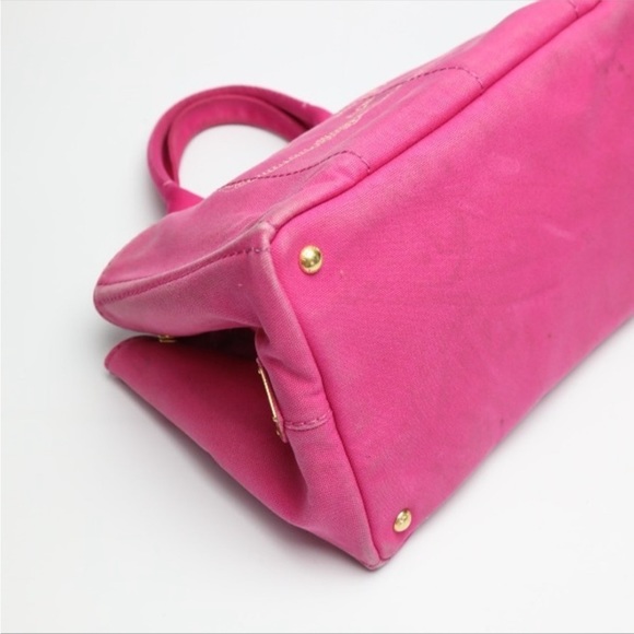 Prada Pink Canvas Canapa Tote Bag - Picture 6 of 16
